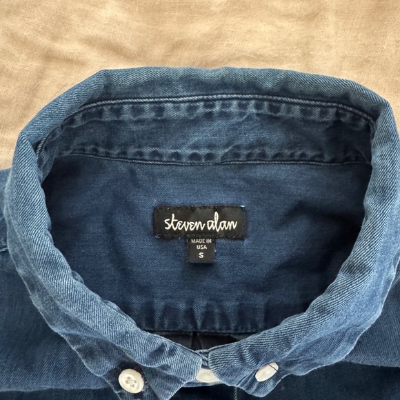 Steven Alan Womens Chambray Button Down Shirt - Picture 5 of 6
